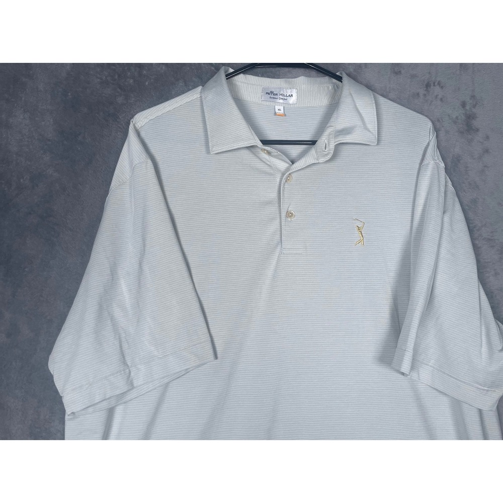 Peter Millar The Players Golf‎ Summer Comfort Mens XL Polo Shirt Blue White